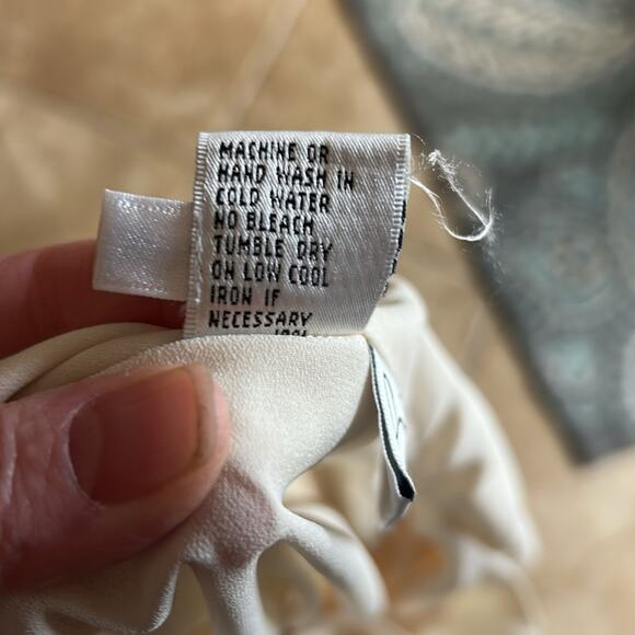 Vintage Rafaella Ruffle Blouse Sz 14 Quiet Luxury Old Money Unique Collar - Picture 7 of 7